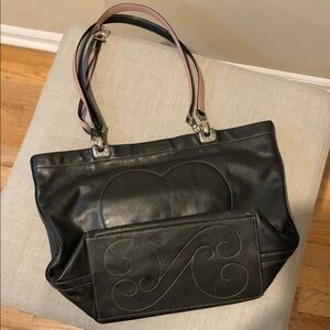 Elegant Black Leather Tote Bag